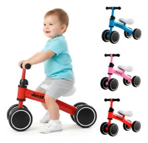 Bicicleta de Equilíbrio Infantil Justfun Azul 4 Rodas 1 a 3 Anos