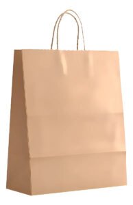 Sacola Kraft M 23x30x10cm Marrom 50 Unidades Papel Liso Resistente Ecológica