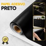 Papel Adesivo 2 Metros X 45cm Envelopamento Móveis E Parede Preto Fosco Autocolante Lavável Vinílico CNC DO BRASIL