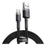 Cabo Rápido Baseus Usb Para Tipo-c Cafule Nylon 2a 2 Metros Preto