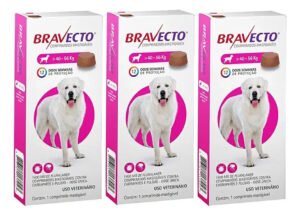 Kit 3 Antipulgas E Carrapatos Bravecto 1400mg 40 A 56kg Rosa