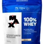 Whey Protein 900g 100% Whey Refil Max Titanium Baunilha Whey Concentrado