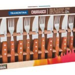 Jogo Para Churrasco Tramontina 12 Peças Jumbo Garfo Faca Cor Marrom