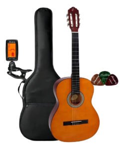 Kit Violão Giannini Acústico N14 Bk + Acessórios Completo Cor Natural Material Do Diapasão Sabina Solida Orientação Da Mão Destro