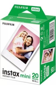 Filme instantâneo fotográfico Fujifilm Película Instax Mini color branco – 20 unidades