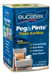 Tinta Peg & Pinte Antimofo Sem Cheiro Cores 1 8 L Eucatex Acabamento Fosco Cor Azul Navegante | Lata 18 Litros