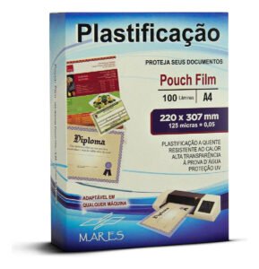 Plástico Para Plastificação Pouch Film Mares A4 220×307 125 Micras 100 Un.