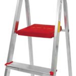 Escada Botafogo 3 Degraus Leve Alumínio Max.120kg Botafogo Vermelho