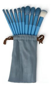 Jogo Conjunto Kit De Pincel Sombra Maquiagem 13 Peças Macio Cor Azul