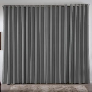 Cortina 3,00×2,80 Metros Blackout Blecaute Cinza Corta Luz Em Tecido Grosso Para Quarto E Sala Casa Laura Enxovais