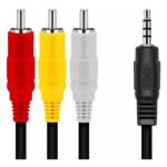 Cabo B-Max P2 para 3 RCA Macho 1.5m Preto Compatível Com Tv Box