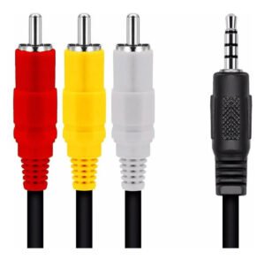 Cabo B-Max P2 para 3 RCA Macho 1.5m Preto Compatível Com Tv Box