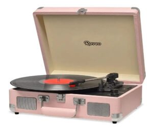 Vitrola Raveo Sonetto Chrome 10w Bluetooth Bivolt Rádio Fm Cor Coral