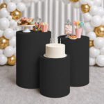 Trio De Capas Para Mesa Cilindro Veste Fácil Cores Cor Preto Liso