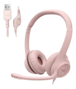 Headset com fio USB Logitech H390 Rosa