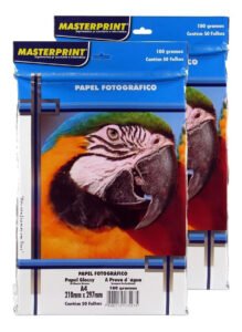 Papel Fotográfico Masterprint 180 Gramas Premiun 100 Folhas Cor Branco