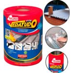 Manta Asfáltica 20cm x 10m Autoadesiva Aluminizada Telhado Vedatudo
