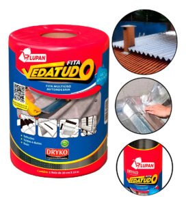 Manta Asfáltica 20cm x 10m Autoadesiva Aluminizada Telhado Vedatudo