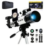 Telescópio Refrator F30070m 70mm Apertura 300mm Tripé Profissional Para Céu Noturno Lua Planetas Nebulosas Ideal Iniciantes Astronomia Óptica Multiplada Observação Espacial Brilhante Suporte Celular