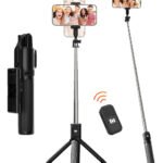 Tripé Flexível Inova para Celular com Controle Bluetooth e Rotação 360° Tripé Celular universal Estável 360° para Celular Vlog