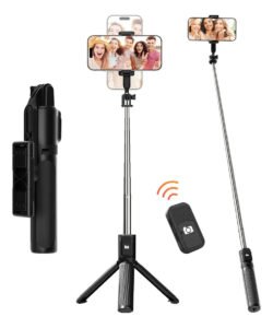 Tripé Flexível Inova para Celular com Controle Bluetooth e Rotação 360° Tripé Celular universal Estável 360° para Celular Vlog