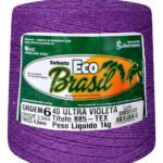 Linha De Crochê Colorida Eco Brasil 6 Fios 1 Kg Barbante Cor Ultravioleta