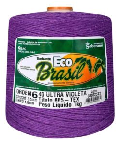 Linha De Crochê Colorida Eco Brasil 6 Fios 1 Kg Barbante Cor Ultravioleta