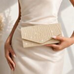 Bolsa Festa Feminina Carteira De Mão Com Corrente Clutch Brilho Bege Artestore