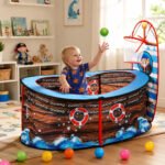 Barraca Infantil Piscina De Bolinhas Infantil Navio Pirata Com Cesta Basquete
