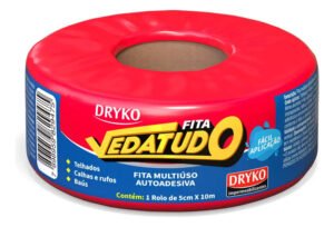 Fita Vedatudo Asfáltica Autoadesiva Dryko 5cm x 10m Impermeável Aluminizada