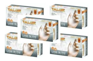 500 Luva Vinil Tamanho P Sem Pó – Marca Talge (5pcts) Com pó Não Cor Transparente