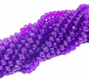 150 Miçangas Contas De Cristal Vidro 8mm Umbanda E Candomble Cor Roxo Fuscsia