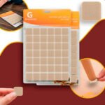 Kit 100 Feltro Adesivo Quadrado Bege Protetor Sofá Cadeira Mesa Gurumania