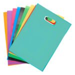 Kit 100 Un Sacolas Plásticas Boca Palhaço 30×40 Alça Vazada Cor Azul-turquesa