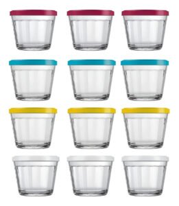 Tigela Pote Vidro Americano C/ Tampa 350ml – Kit 12 Unidades