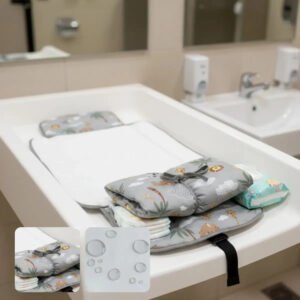 Trocador De Fralda Impermeável Portátil Dobrável Macio Cor Cinza Safari cinza