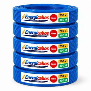 Cabo Flexível 4 Mm² Unipolar Rolo Com 100 Metros 750v Azul