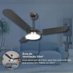 Ventilador de Teto Ventex Valen 180W LED Silencioso Diâmetro 1,10m