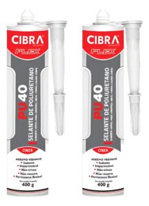 2 Cibra Flex Pu 40 Cinza 400g Adesivo Selante Poliuretano