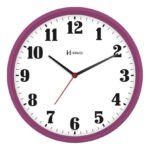 Relógio De Parede Herweg Redondo Para Cozinha Sala 6126-331 Cor da estrutura Rosa Escuro Cor do fundo Branco