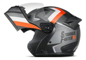 Capacete Robocop Stronger Faster Gladiator Etceter Fosco Cor Cinza/Laranja Tamanho do capacete 60