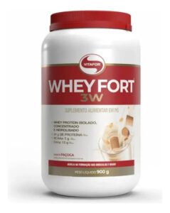Whey Protein Fort 3w 900g Vitafor Sabor Paçoca