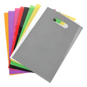 Kit 100 Un Sacolas Plásticas Boca Palhaço 30×40 Alça Vazada Cor Cinza