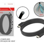 Cabo HDMI 4K 3m 2.0 Alta Definição HDR Tomate MHD-4023