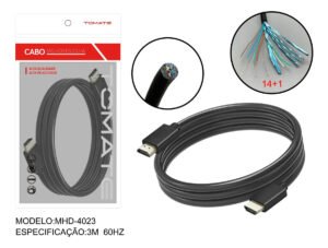 Cabo HDMI 4K 3m 2.0 Alta Definição HDR Tomate MHD-4023