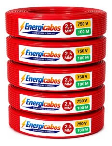 Cabo Flexível 2,5 Mm² Unipolar Rolo Com 100 Metros 750v Vermelho
