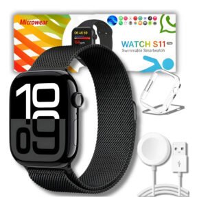 Smartwatch Microwear S11 Pro Amoled Faz Ligaçoes Responde Whatsapp 47mm Gps Nfc Preto