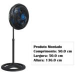 Ventilador De Coluna Turbo Com 6 Pás 50cm Preto e Azul Ventisol