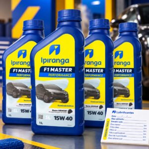 Kit Com 4 Litros Ipiranga 15W40 API SL F1 Master Perfomance Semi-Sintetico Original
