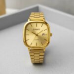 Relógio De Pulso Casio A138 Com Corria De Aço Inoxidável Cor Dourado